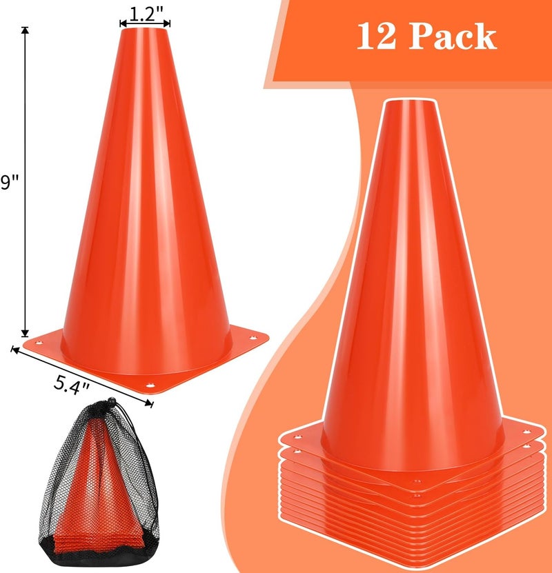 PXZBLG 12/24/50pcs Soccer Cones, 7" Soccer Cones, Plastic Traffic Cones, Training Cones for Basketball Football Skating Drills Practice - Image 2
